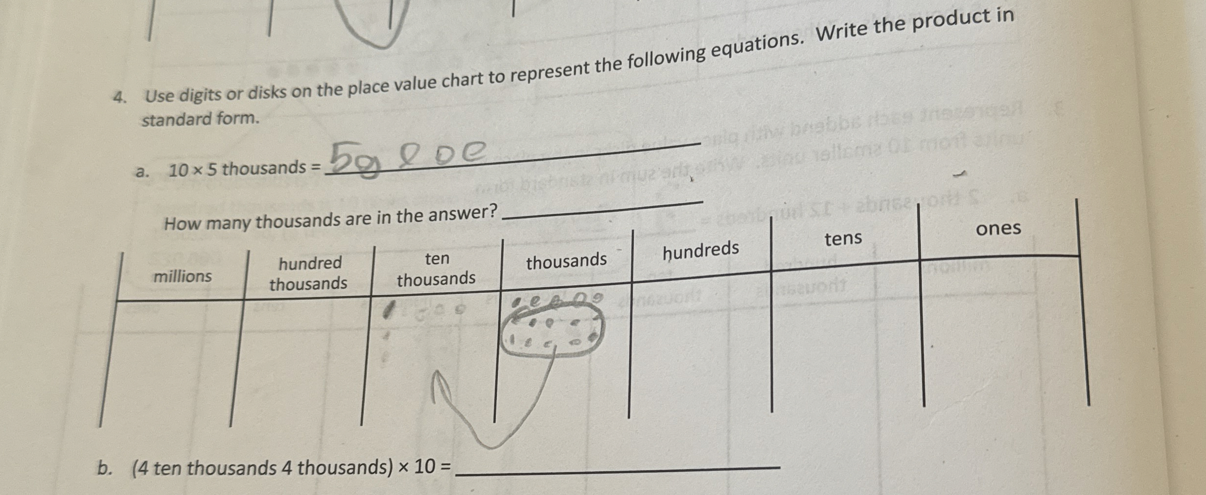 Solved Use digits or disks on the place value chart to | Chegg.com