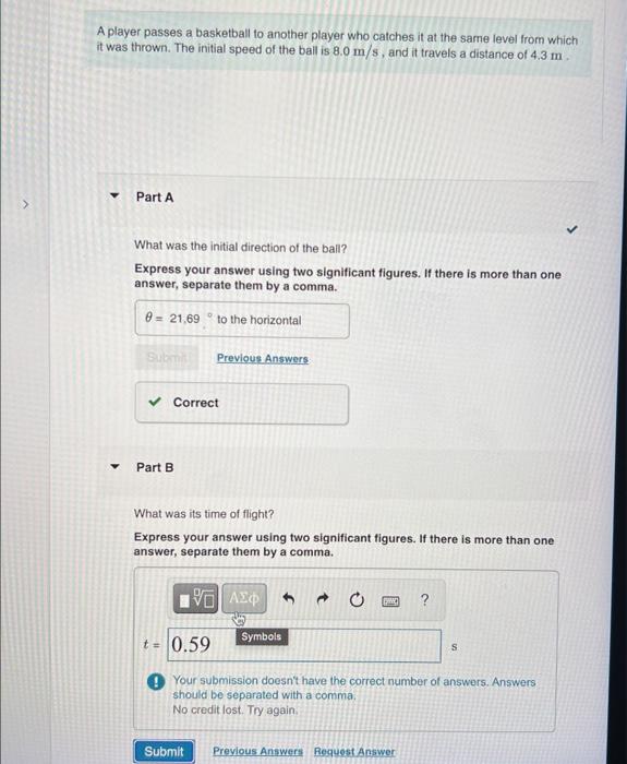 Solved A player passes a basketball to another player who Chegg com