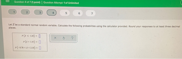 Solved Question 4 of 7 (1 point) Question Attempt 1 of | Chegg.com