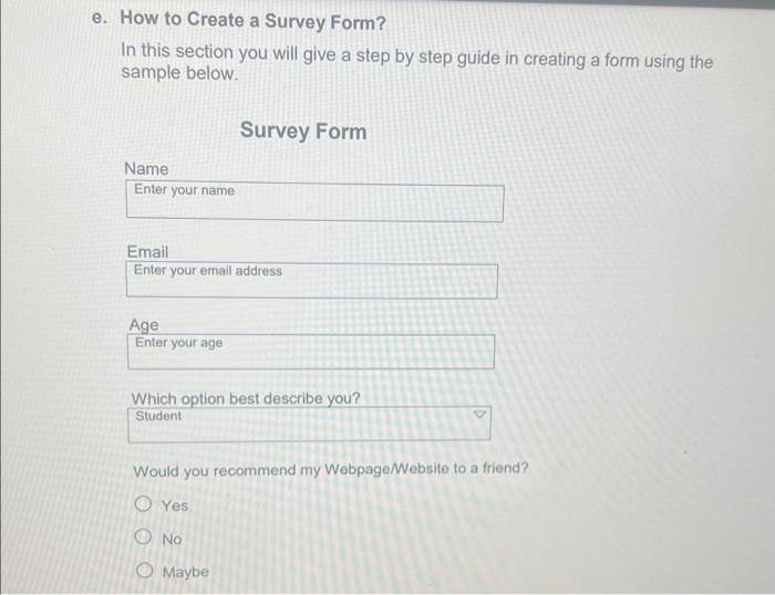 Solved how to create this form in Html with a submit button | Chegg.com