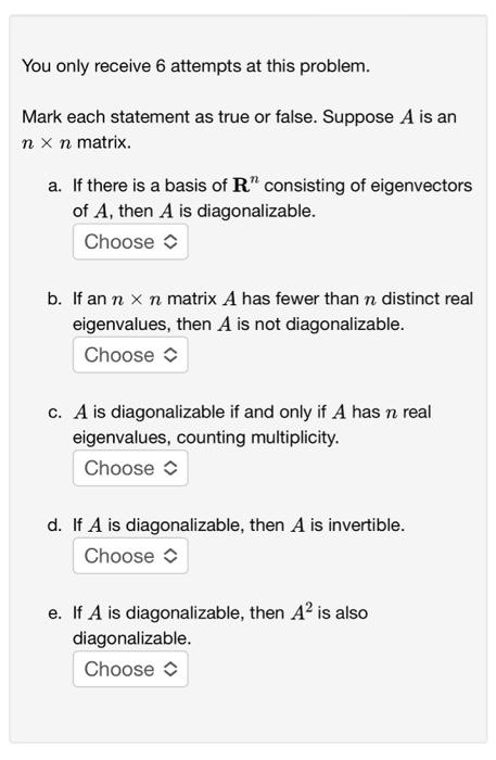 You only receive 6 attempts at this problem. Mark | Chegg.com