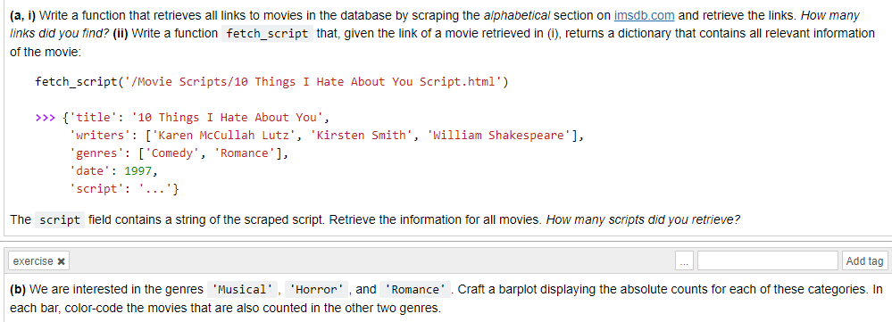 Write in python.(a, ﻿i) ﻿Write a function that | Chegg.com