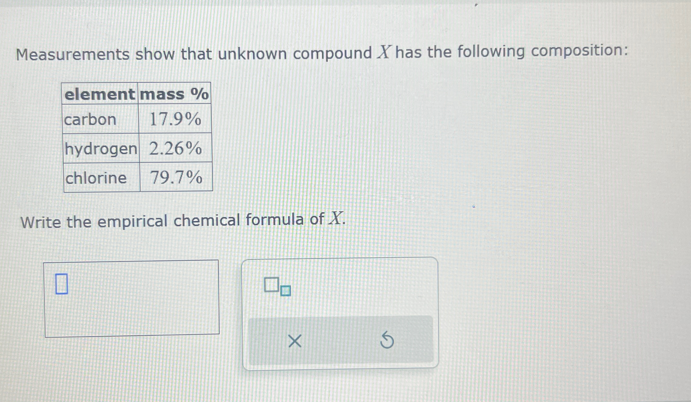 Solved Measurements show that unknown compound x ﻿has the | Chegg.com