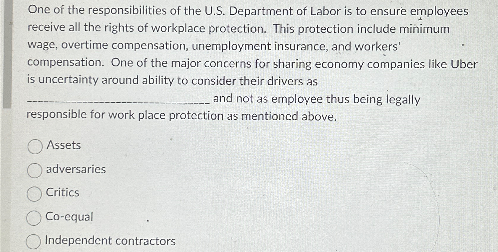 Solved One of the responsibilities of the U.S. ﻿Department | Chegg.com