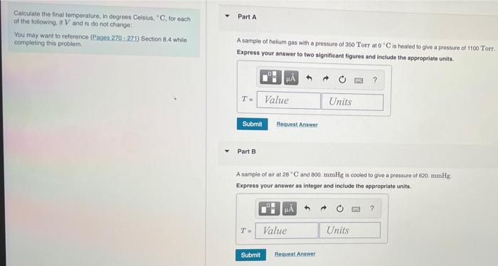 Solved Part A Calculate the final temperature in degrees | Chegg.com