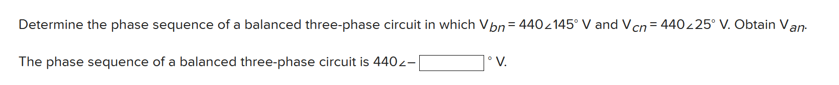 Solved Determine the phase sequence of ﻿a balanced | Chegg.com