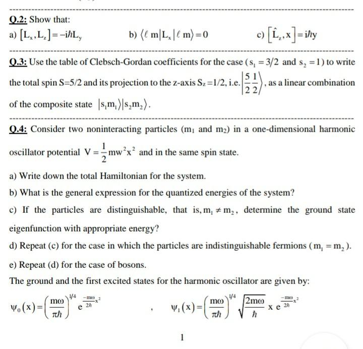 Solved 0 2 Show That A L L Ih B M L M 0 Chegg Com