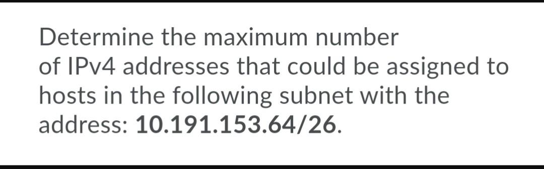 Solved Determine the maximum number of IPv4 addresses that | Chegg.com