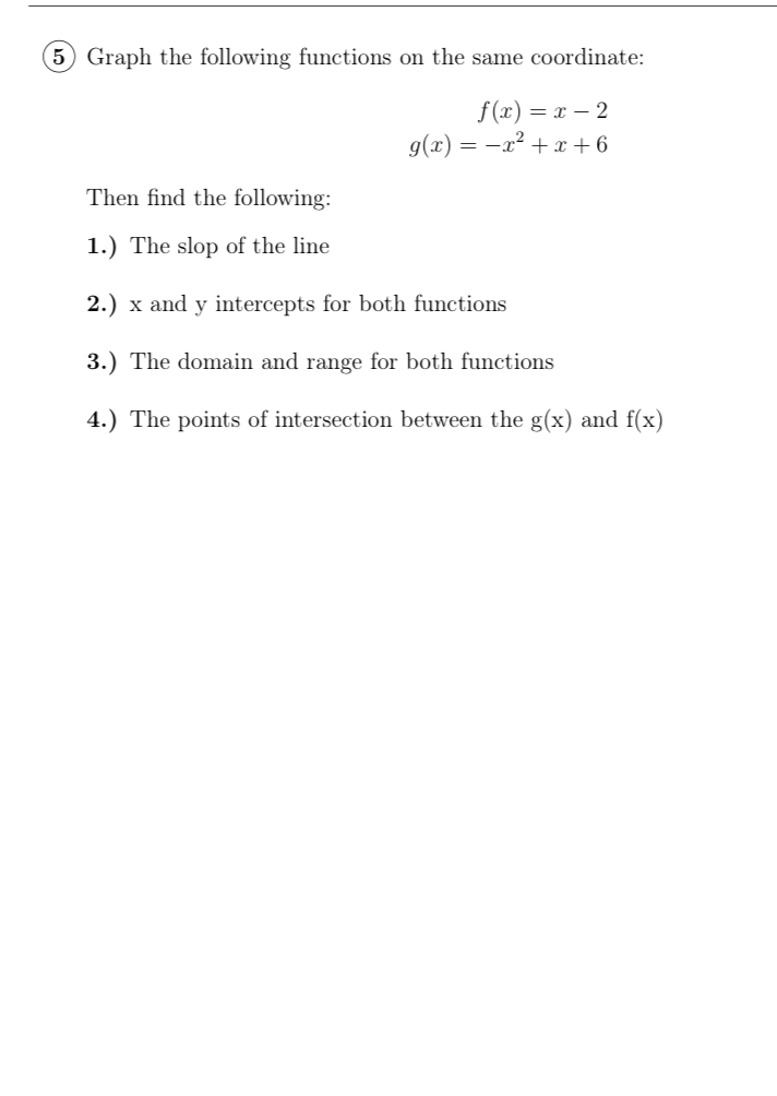 Solved 5 Graph the following functions on the same | Chegg.com