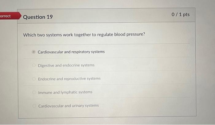 Solved Which two systems work together to regulate blood | Chegg.com