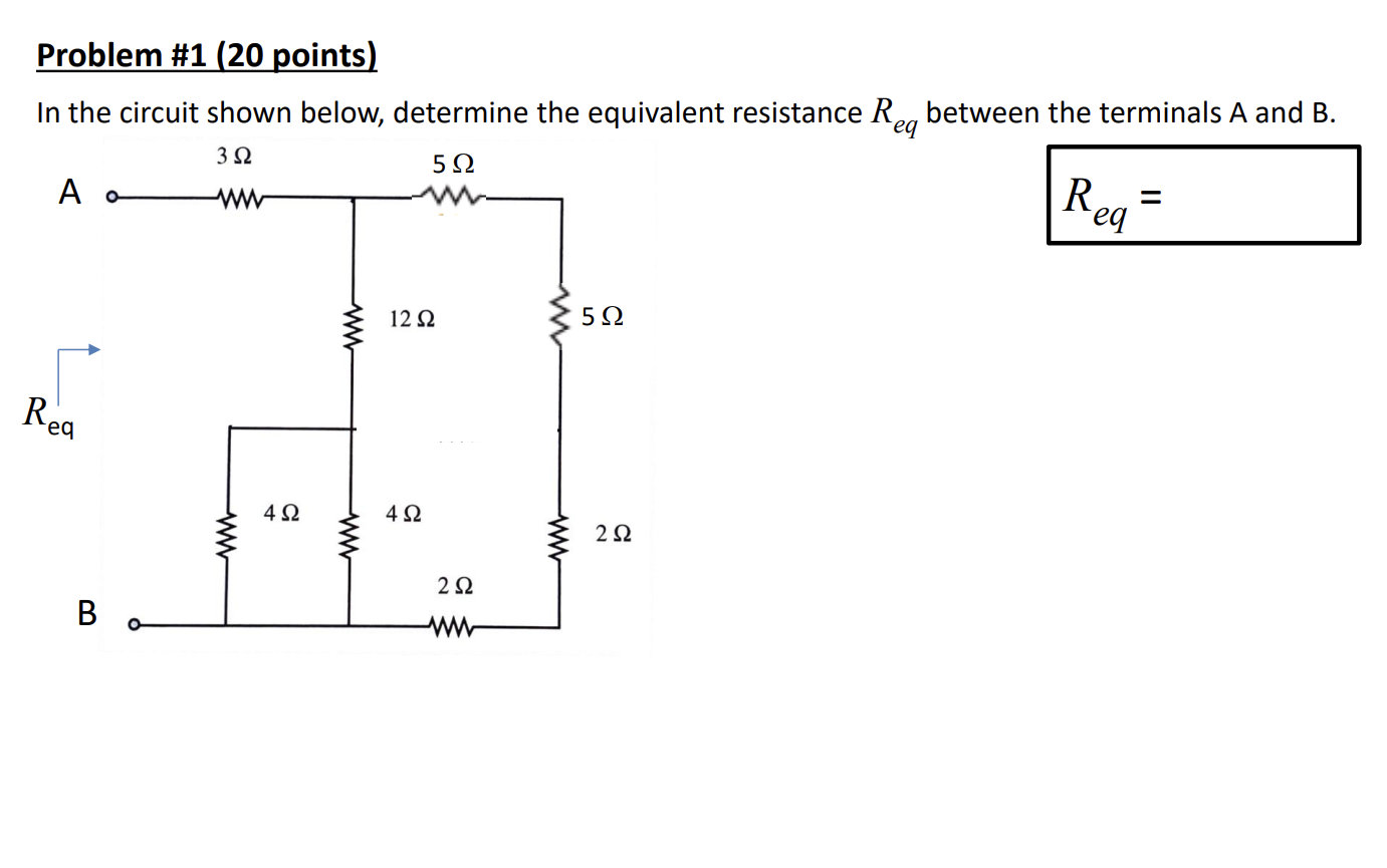 Solved Problem \#1 (20 ﻿points) ﻿In the circuit shown below, | Chegg.com