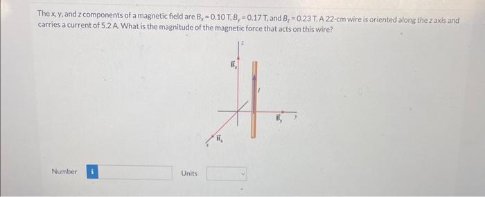 Solved The x,y, and z components of a magnetic field are | Chegg.com
