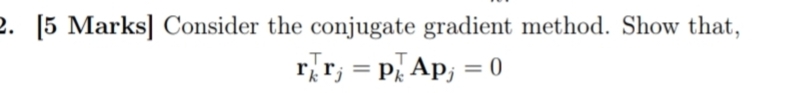 Solved [5 ﻿Marks] ﻿Consider the conjugate gradient method. | Chegg.com