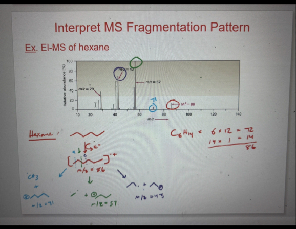Solved Interpret MS Fragmentation PatternEx. ﻿EI-MS of | Chegg.com