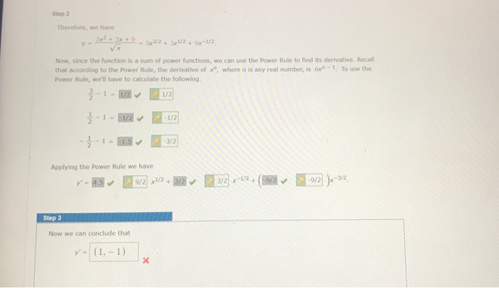 Solved Differentiate The Function Vx Step 1 3x2 3x 9 The