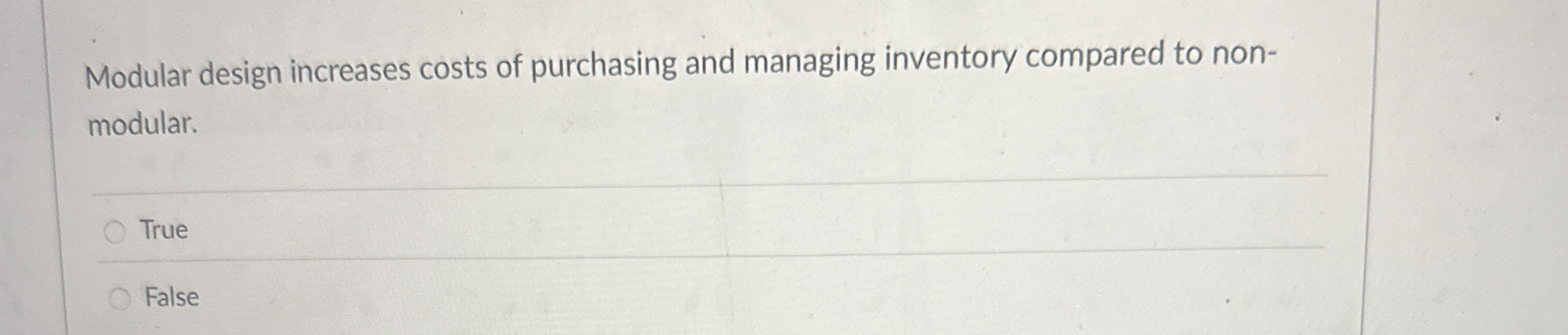 Solved Modular design increases costs of purchasing and