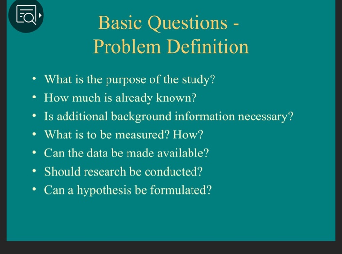 Solved Basic Questions Problem Definition What Is The Chegg Com