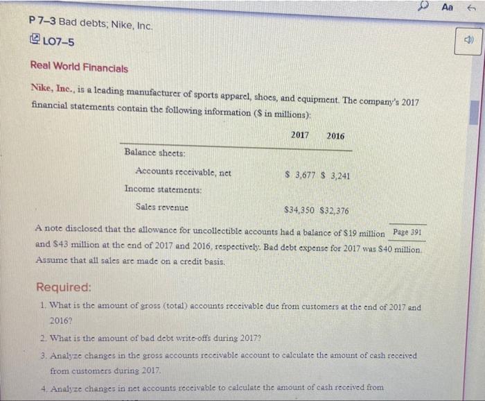 Nike inc outlet financials