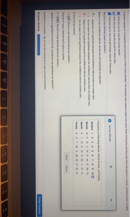 A random sample of 10 students were surveyed on their | Chegg.com