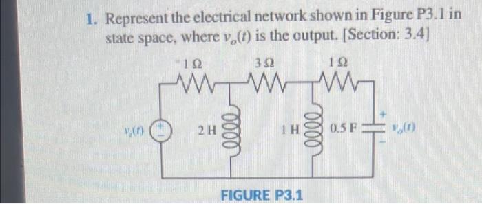 Solved 1. Represent the electrical network shown in Figure | Chegg.com