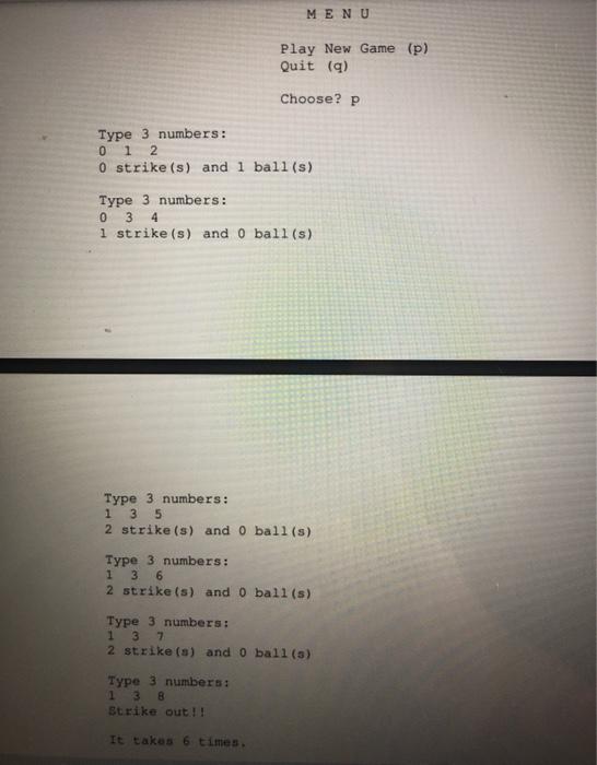 Solved 1. This project is to write a simple game program | Chegg.com