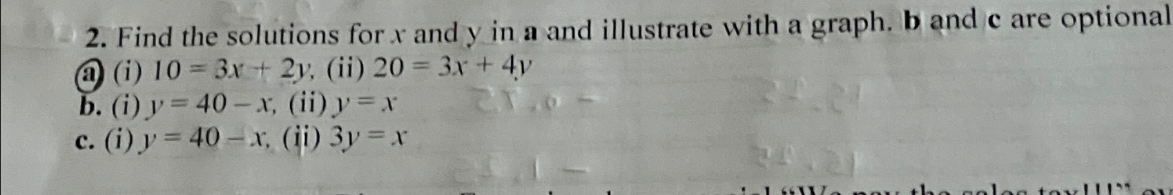 Solved Find the solutions for x ﻿and y ﻿in a and illustrate | Chegg.com