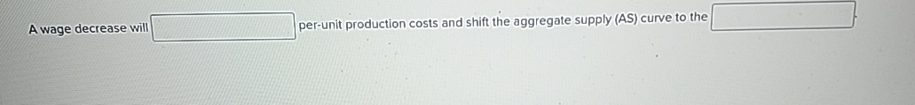 Solved A wage decrease will per-unit production costs and | Chegg.com