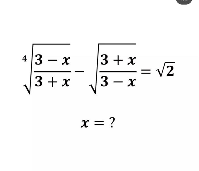 Solved 4 3 – X - 3 + x = V2 3 + x 3 – X X = ? | Chegg.com