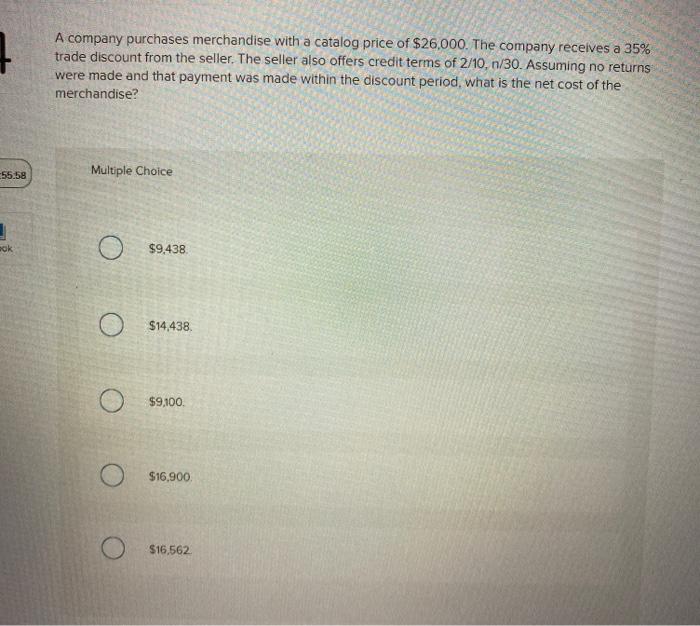 Solved 1 A company purchases merchandise with a catalog