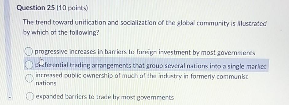 Solved Question 25 (10 points) The trend toward unification | Chegg.com