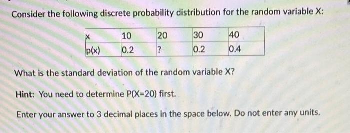 Solved Consider The Following Discrete Probability | Chegg.com