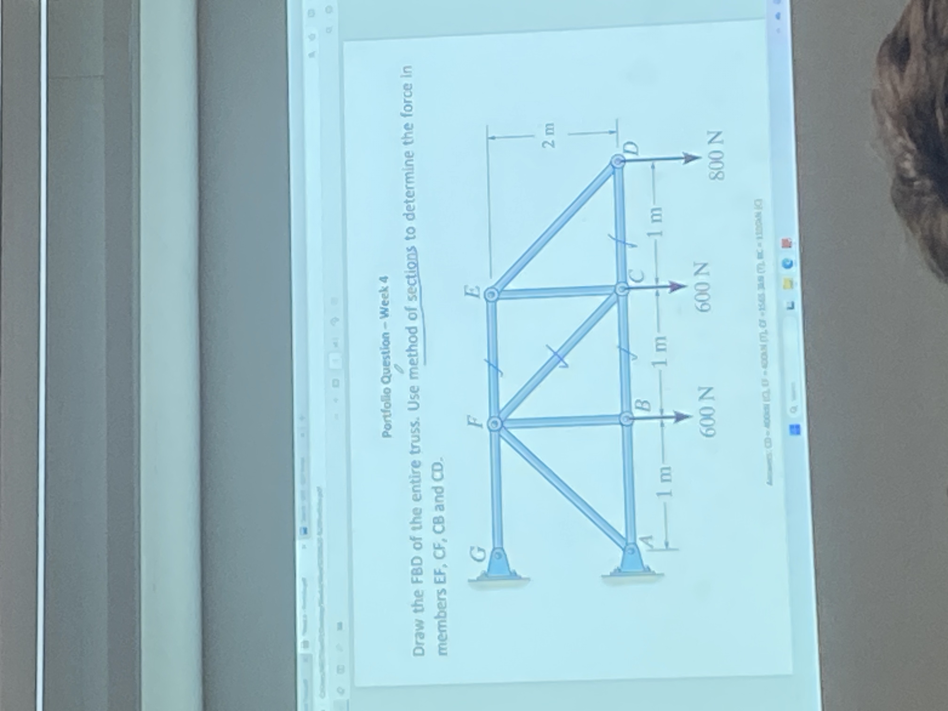 Solved Portfollo Question - ﻿Week 4Draw the FBD of the | Chegg.com
