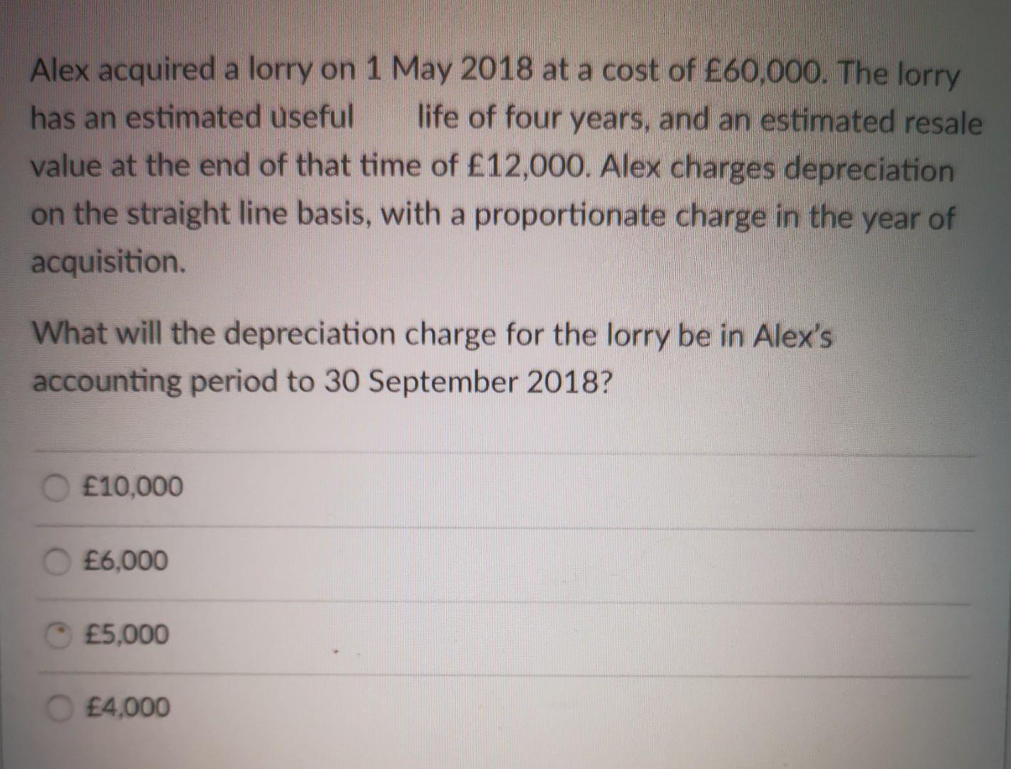 Solved Alex acquired a lorry on 1 May 2018 at a cost of | Chegg.com