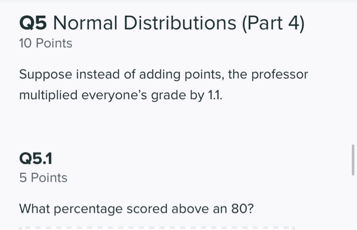 Solved Q5 Normal Distributions (Part 4) 10 Points Suppose | Chegg.com