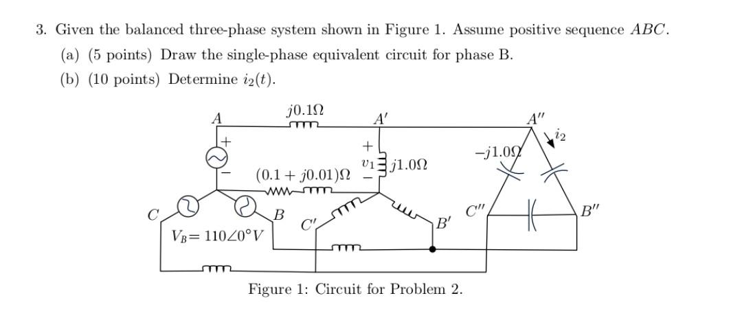 Solved 3. Given the balanced three-phase system shown in | Chegg.com