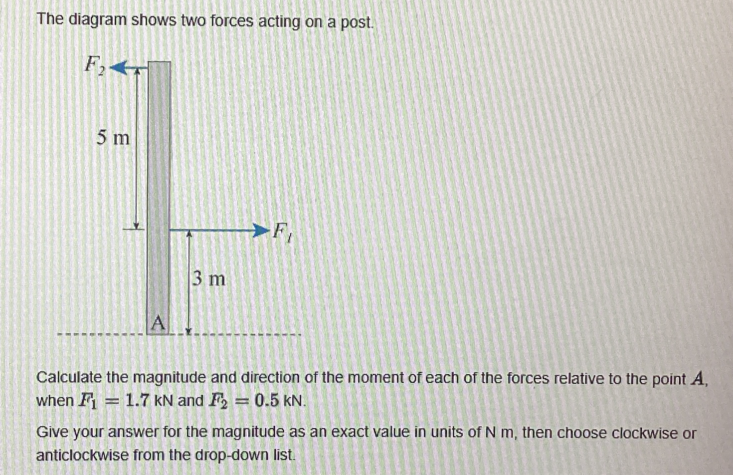Solved The diagram shows two forces acting on a | Chegg.com