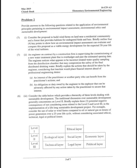 Solved Problem 2 Provide answers to the following questions | Chegg.com