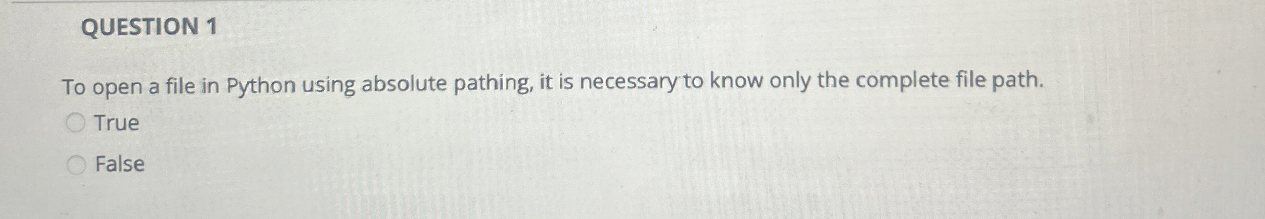 Solved QUESTION 1To open a file in Python using absolute | Chegg.com
