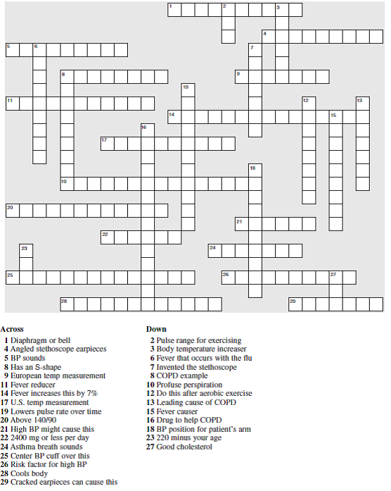 Complete the crossword puzzle using the clues presented...