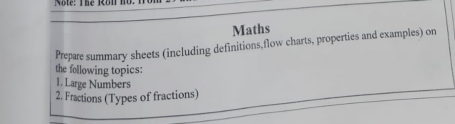 Solved Maths 4th classPrepare summary sheets (including | Chegg.com