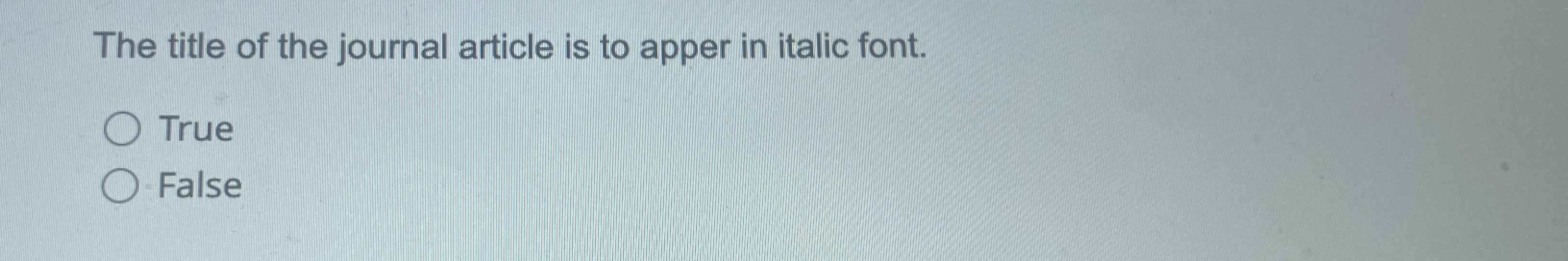 Solved The title of the journal article is to apper in