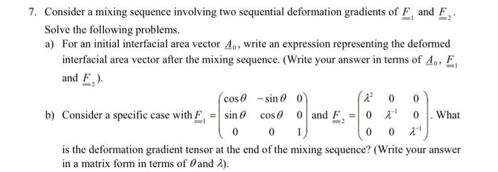 Solved 7. Consider a mixing sequence involving two | Chegg.com
