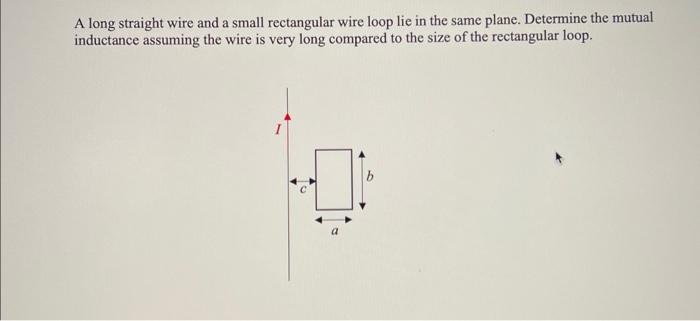 Solved A long straight wire and a small rectangular wire | Chegg.com