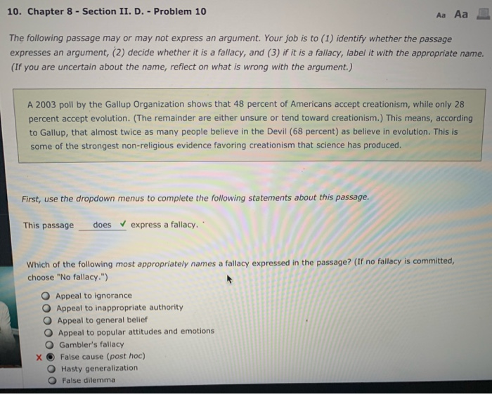 10. Chapter 8 - Section II. D. - Problem 10 Aa Aa E | Chegg.com