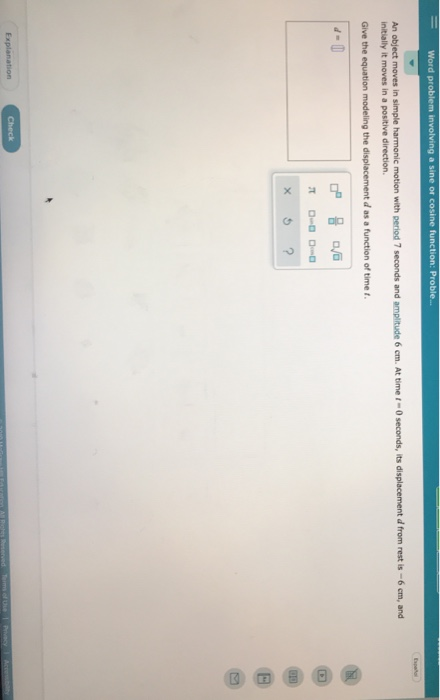 Solved Word problem involving a sine of cosine function: | Chegg.com