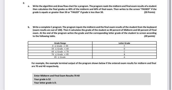 Solved a. Write the algorithm and draw flow.chart for a | Chegg.com