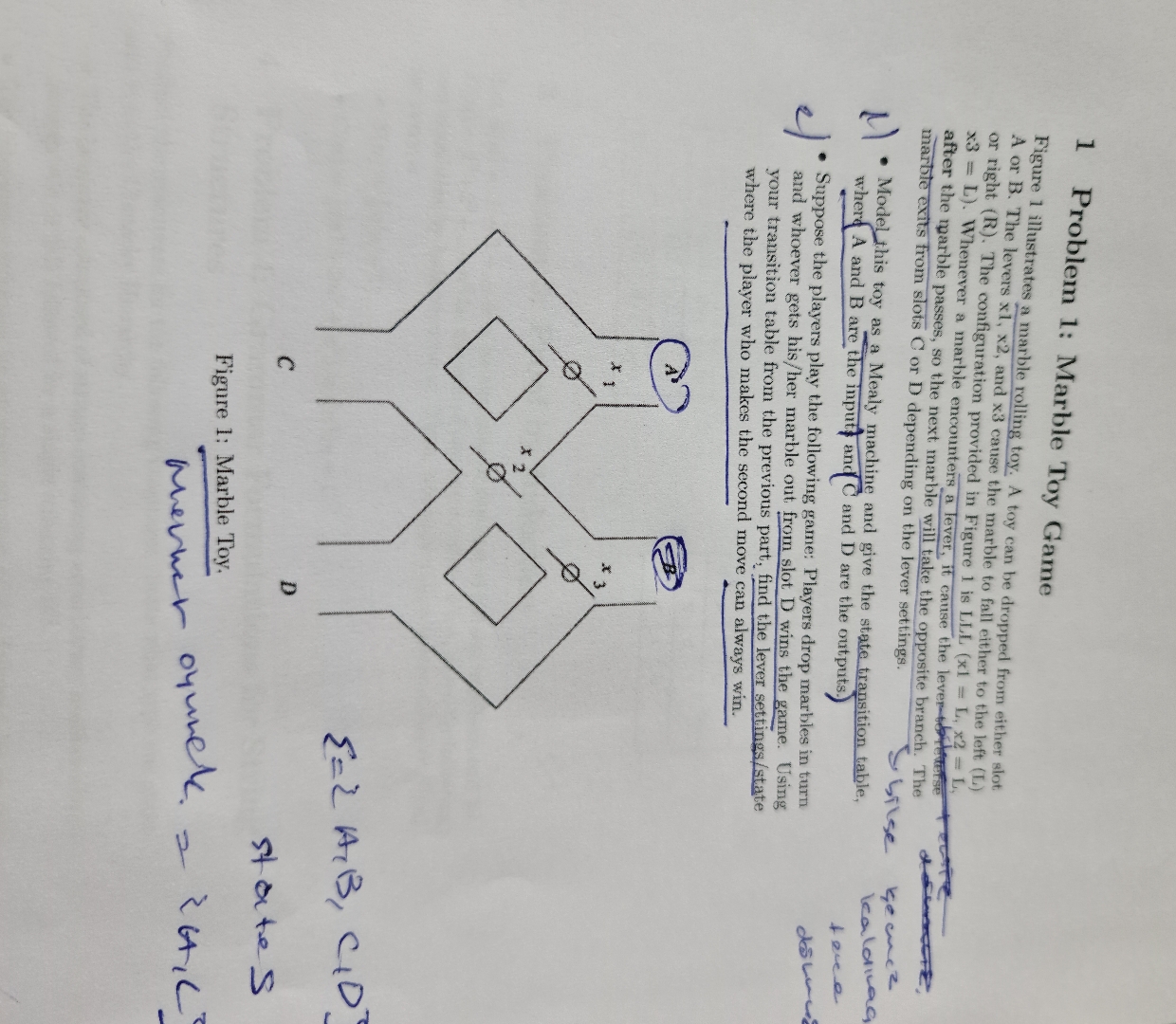 Solved 1 ﻿Problem 1: Marble Toy GameFigure 1 ﻿illustrates a | Chegg.com
