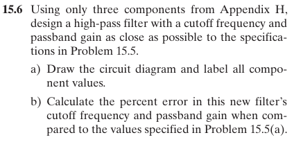 Solved 15.6 Using only three components from Appendix | Chegg.com