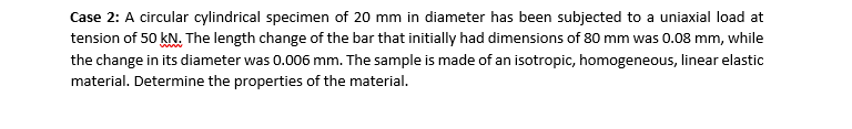 Solved Case 2: A circular cylindrical specimen of 20 mm in | Chegg.com