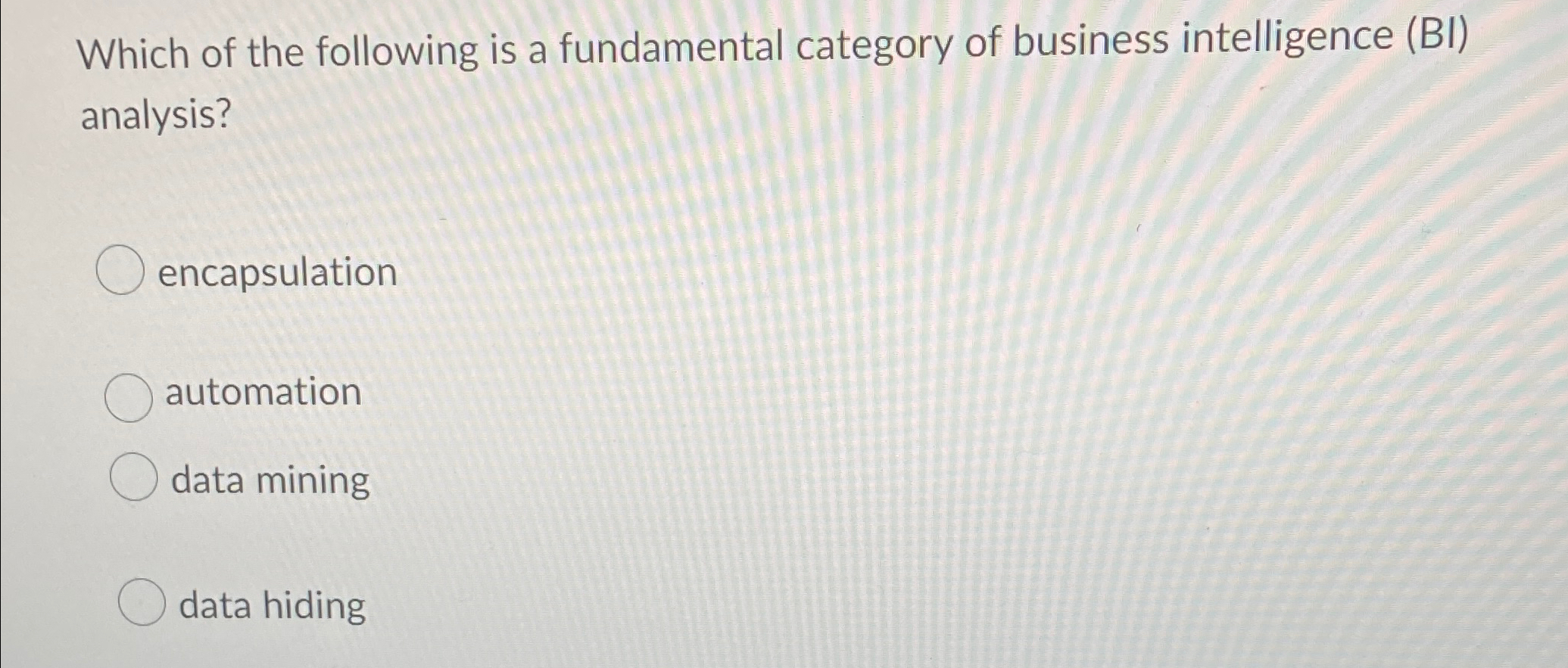 Solved Which of the following is a fundamental category of | Chegg.com